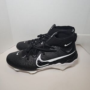 New Nike Men's Size 12 Alpha Huarache NXT Black White Metal Baseball Cleats